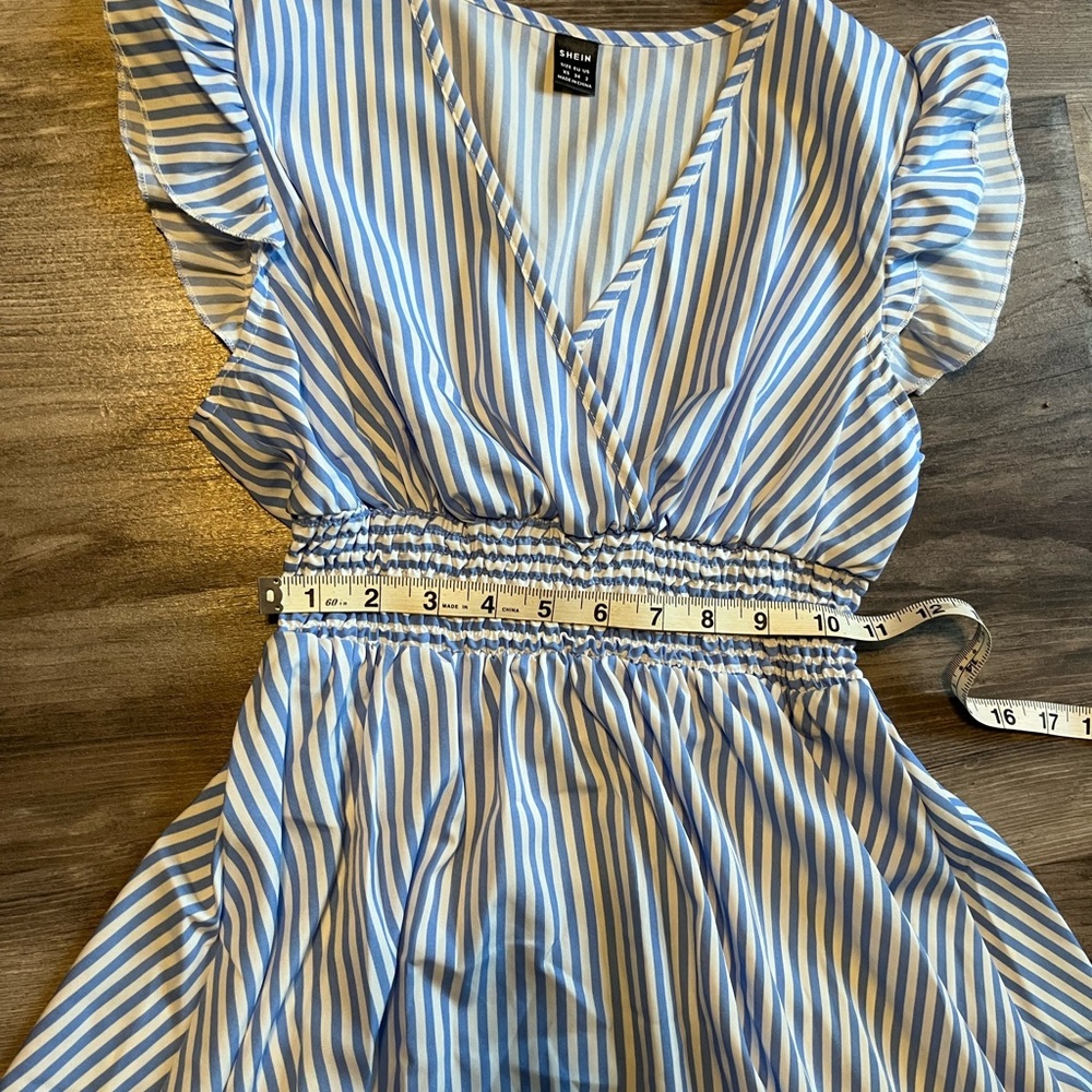 SHEIN Blue and White Striped Mini Dress - Picture 2 of 4